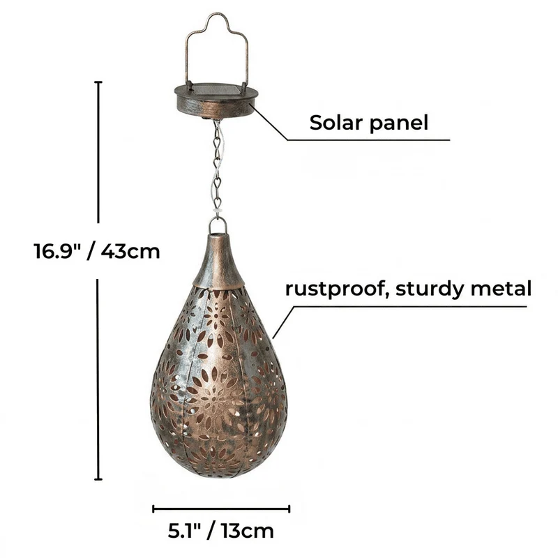 Solar-Powered Floral Shadow Lantern
