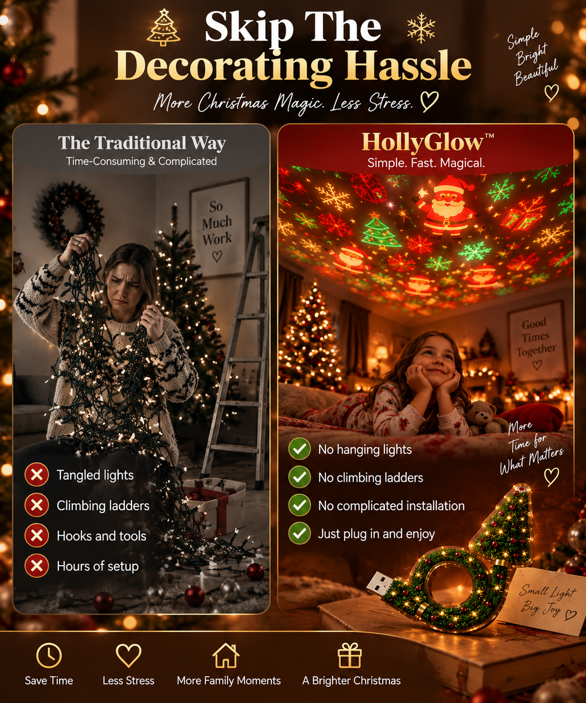 HollyGlow™ Christmas Projector