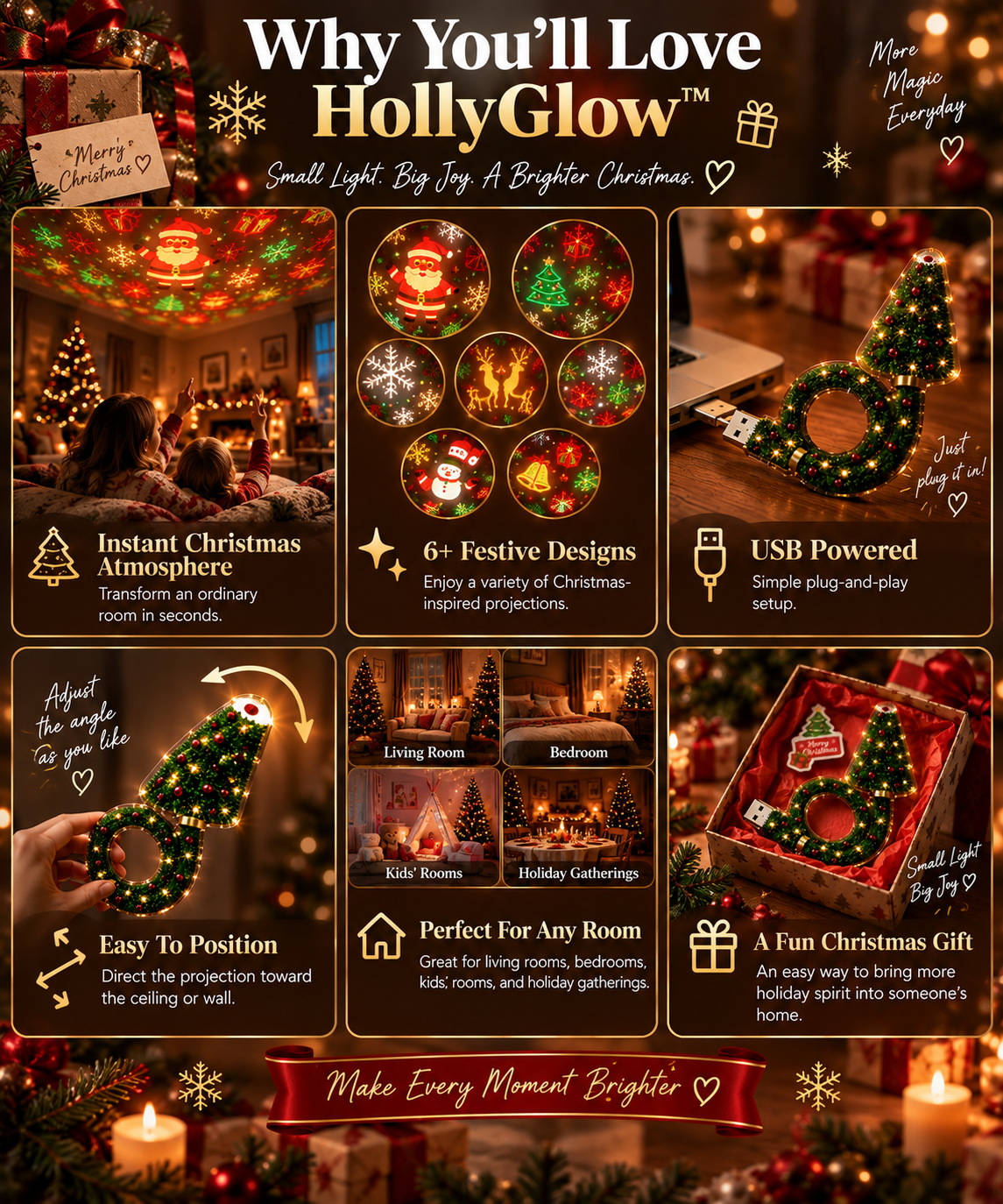 HollyGlow™ Christmas Projector