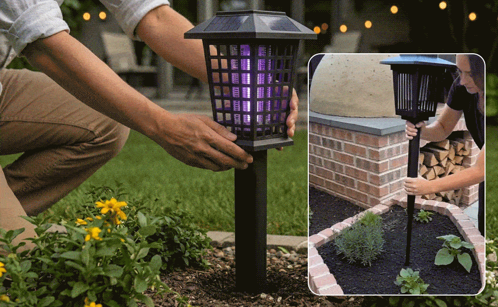 🔥 Solar Powered Mosquito Zapper & Garden Stake Light
