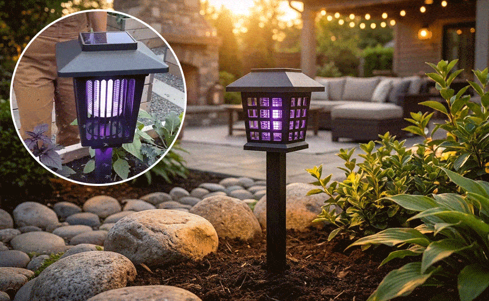 🔥 Solar Powered Mosquito Zapper & Garden Stake Light
