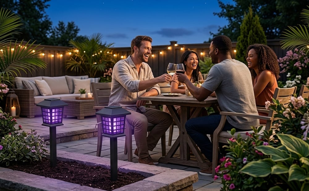 🔥 Solar Powered Mosquito Zapper & Garden Stake Light