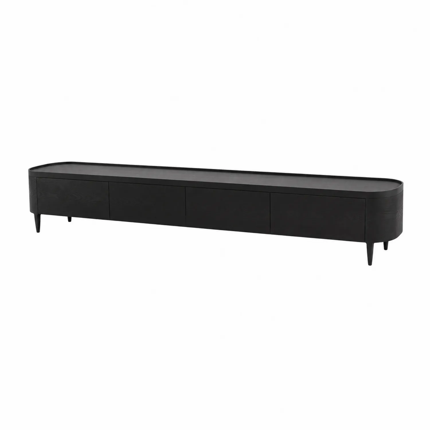 TV-Schrank aus Eichenholz Schwarz 200x40x45cm-Lumaronix