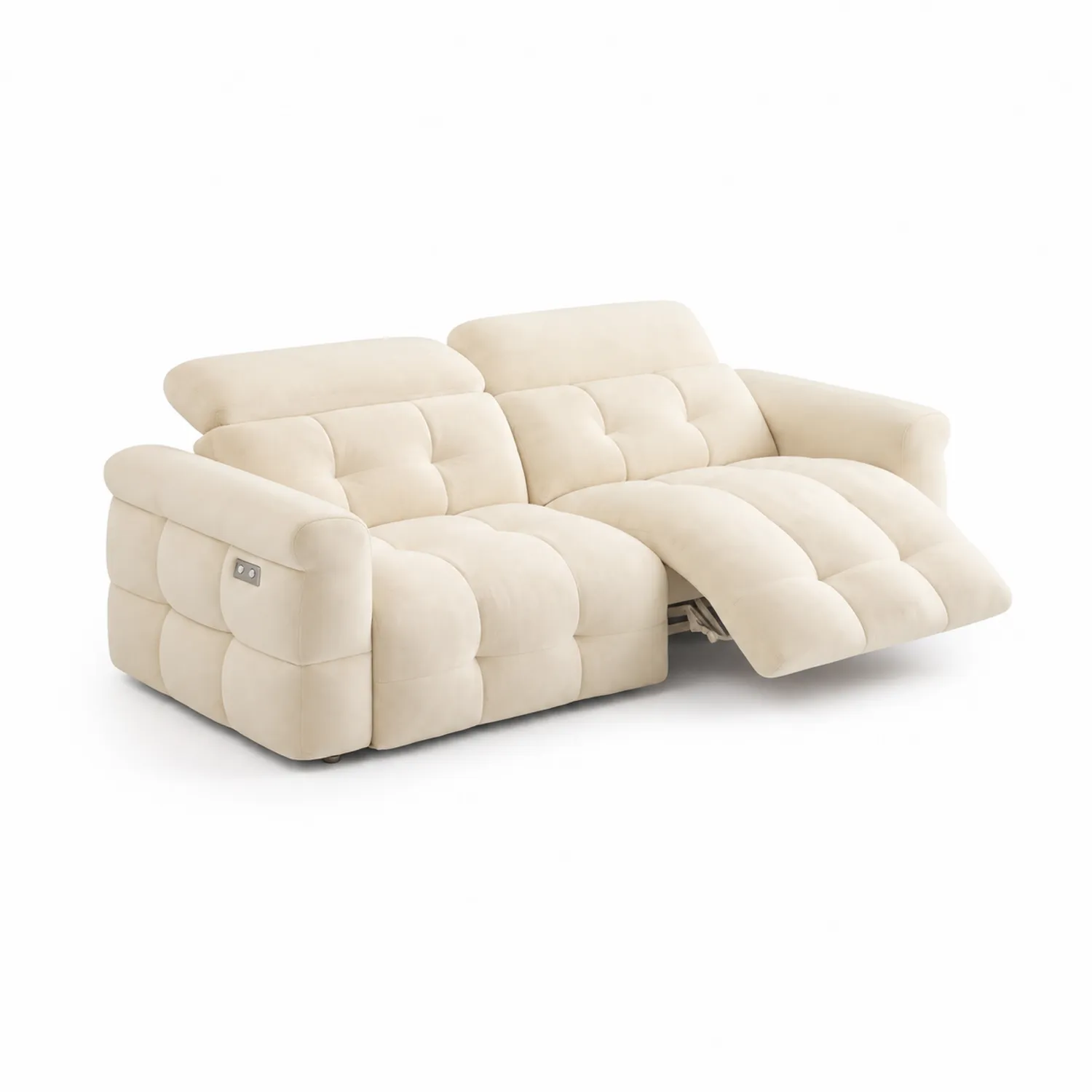 Elektrisches 3-Sitzer-Sofa Mikrofaser Creme Verstellbar-Lumaronix