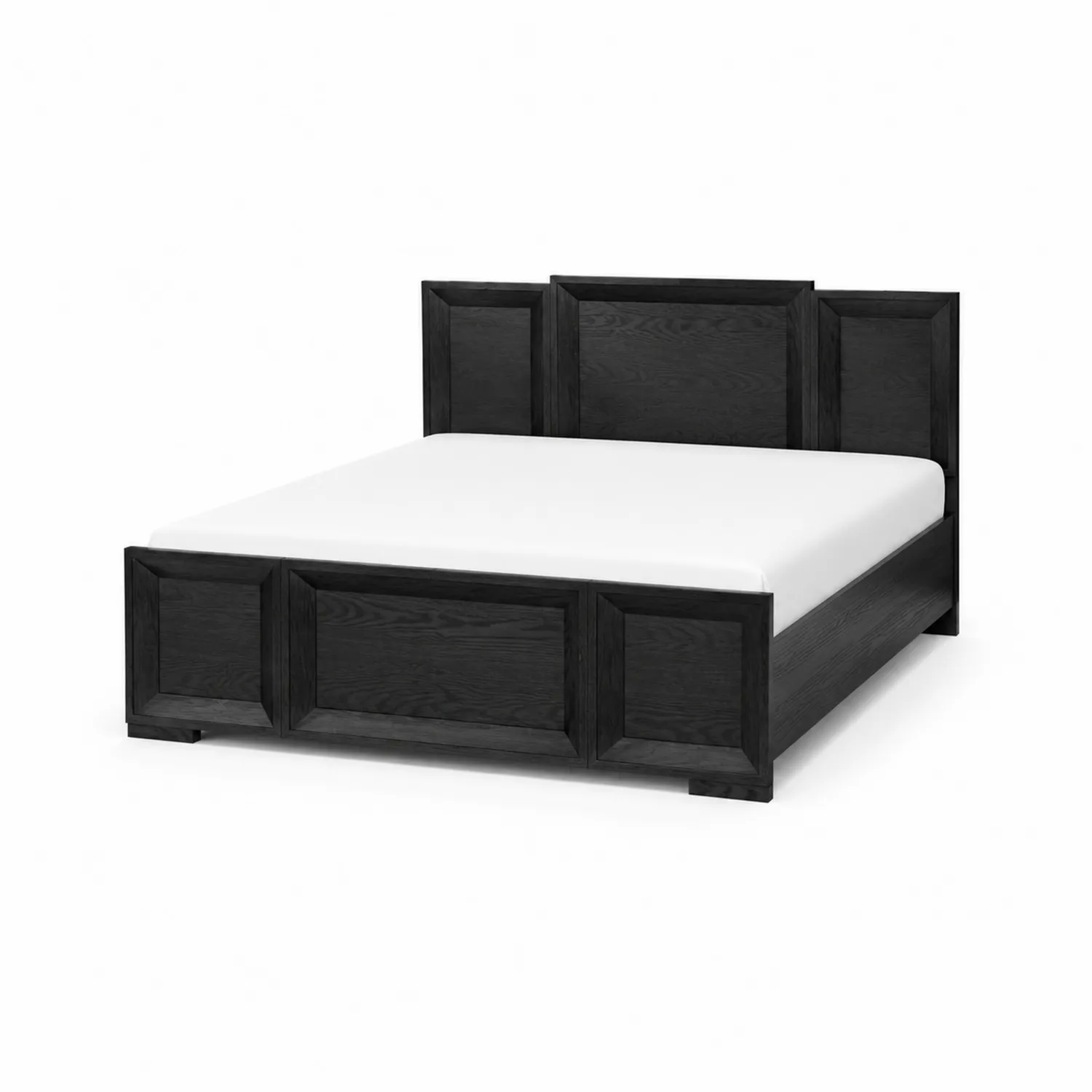 Bett Eichenholz Schwarz 200x160 cm-Lumaronix