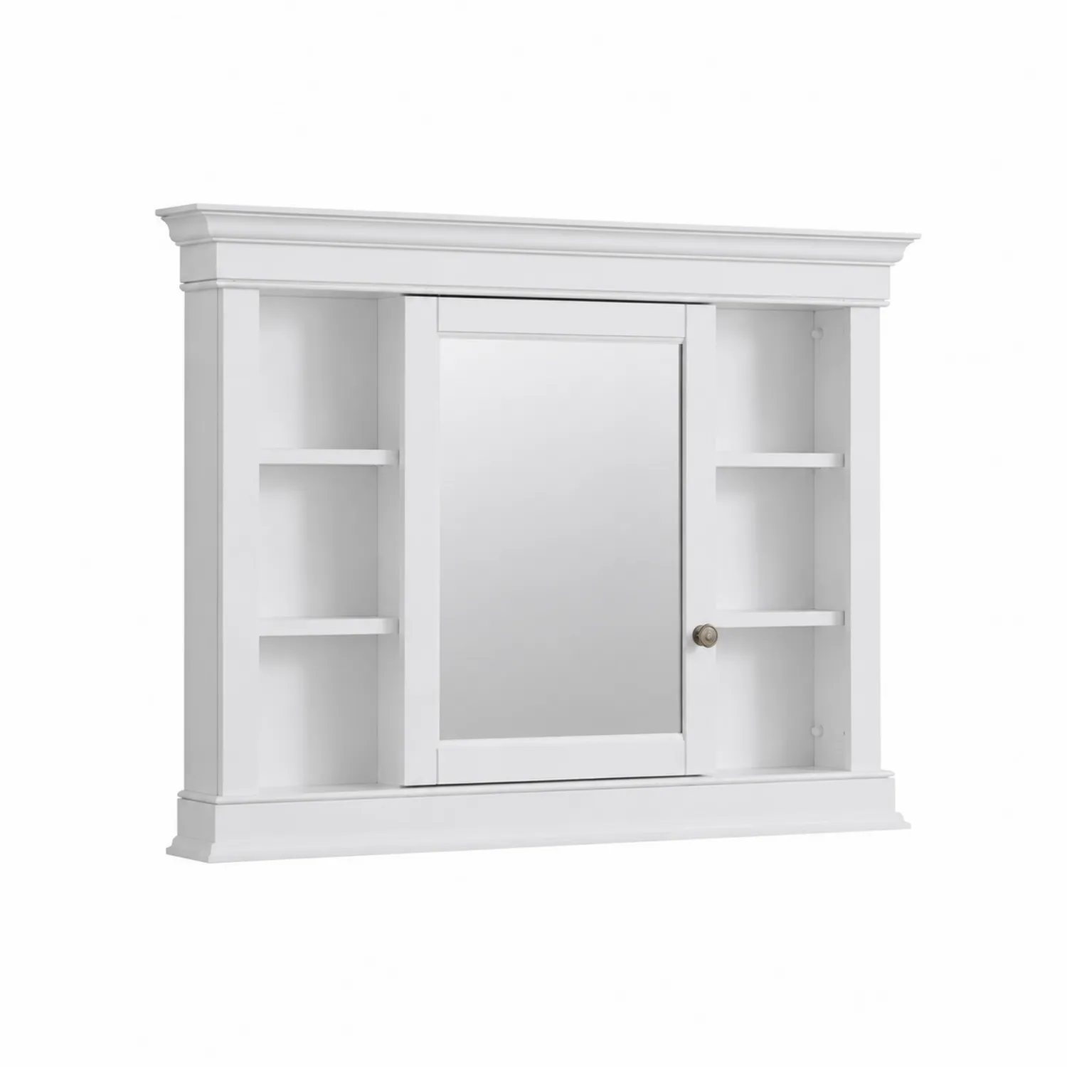Badezimmerspiegelschrank aus MDF mit Spiegel und Regal Weiß-Lumaronix