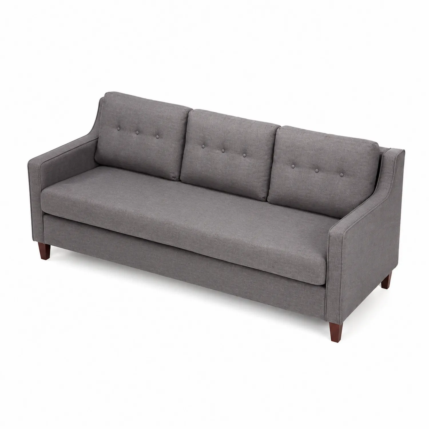 Dreisitzer-Sofa Stoff Grau mit Holzbeinen-Lumaronix