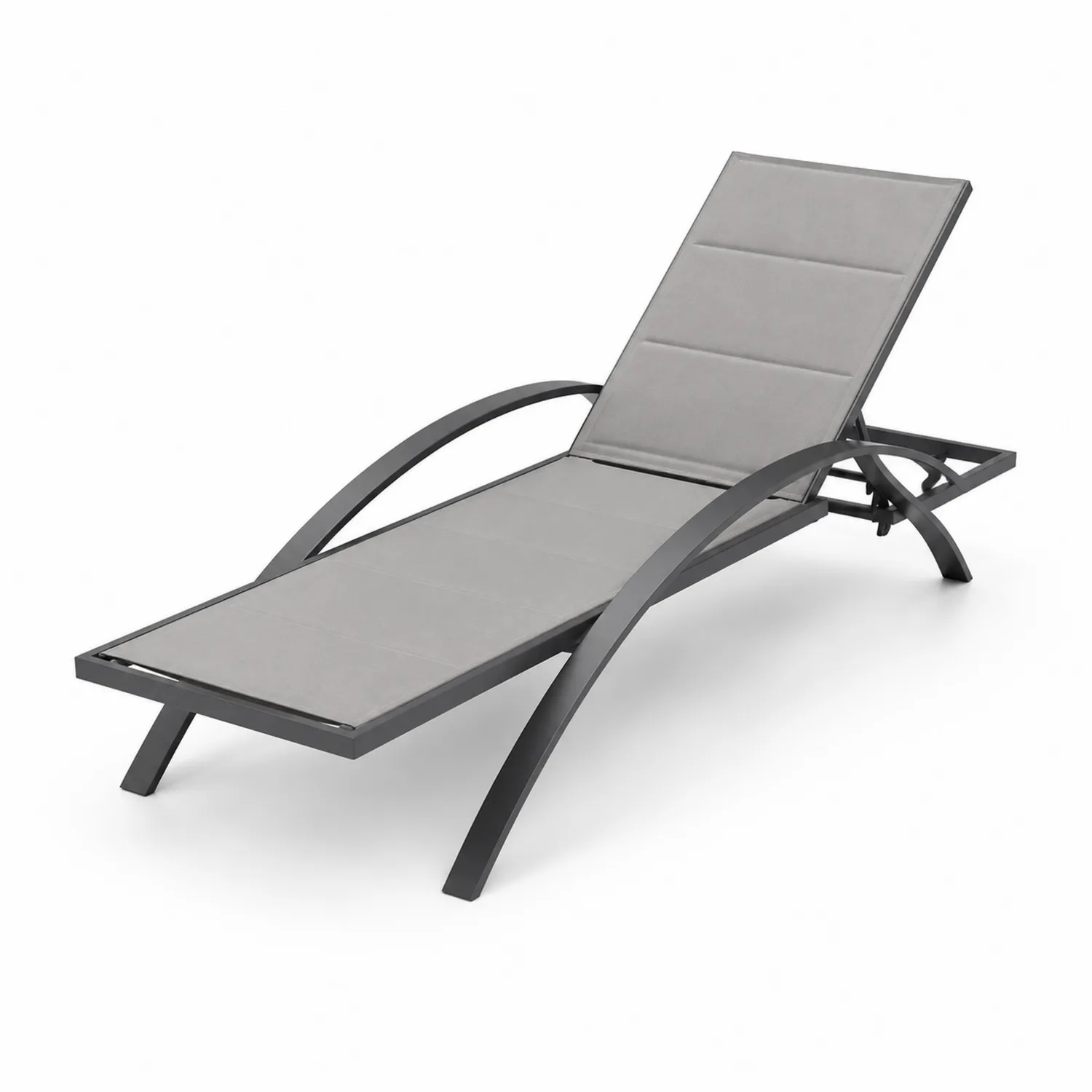 Metall Gartenliege Grau mit Textilene-Lumaronix