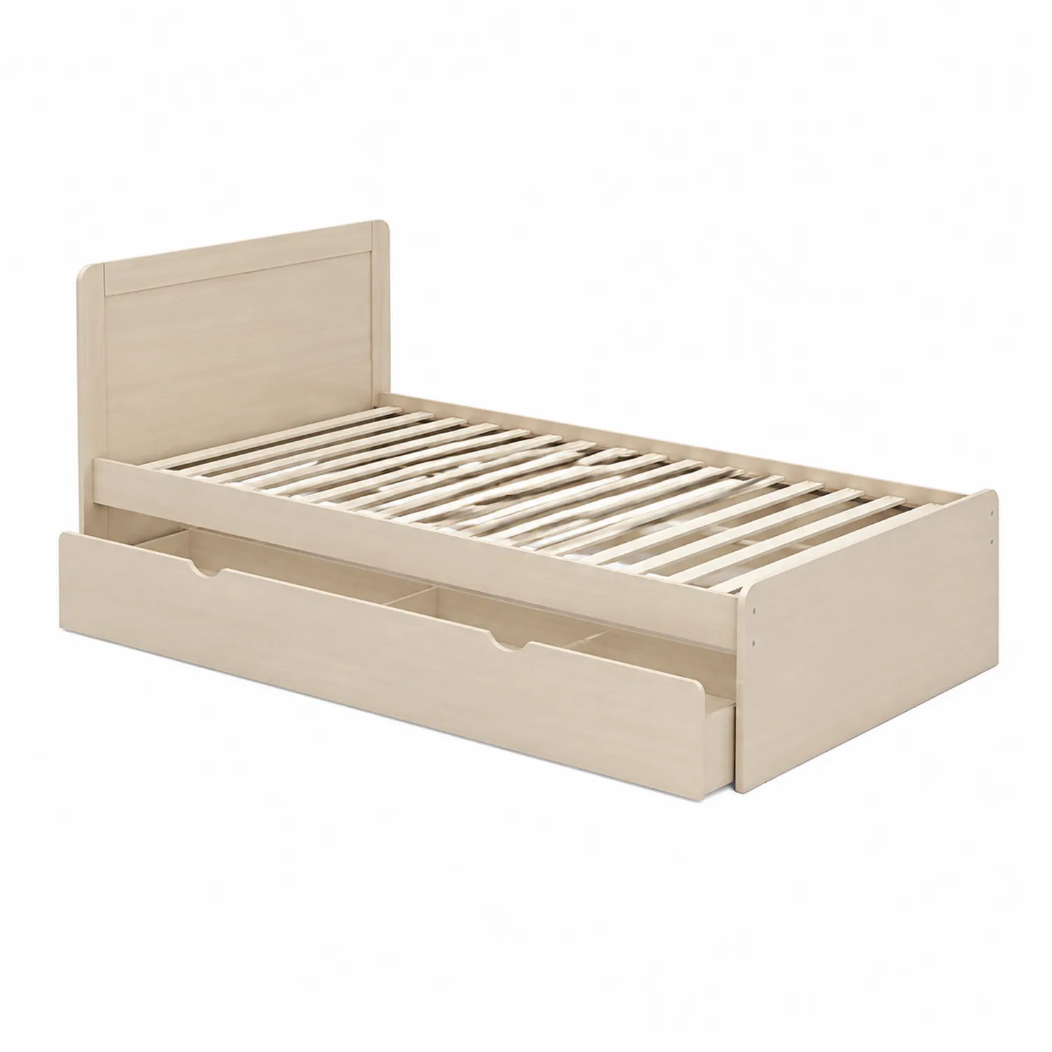 Einzelbett mit Schublade aus Kiefernholz 200x90 cm Beige-Lumaronix