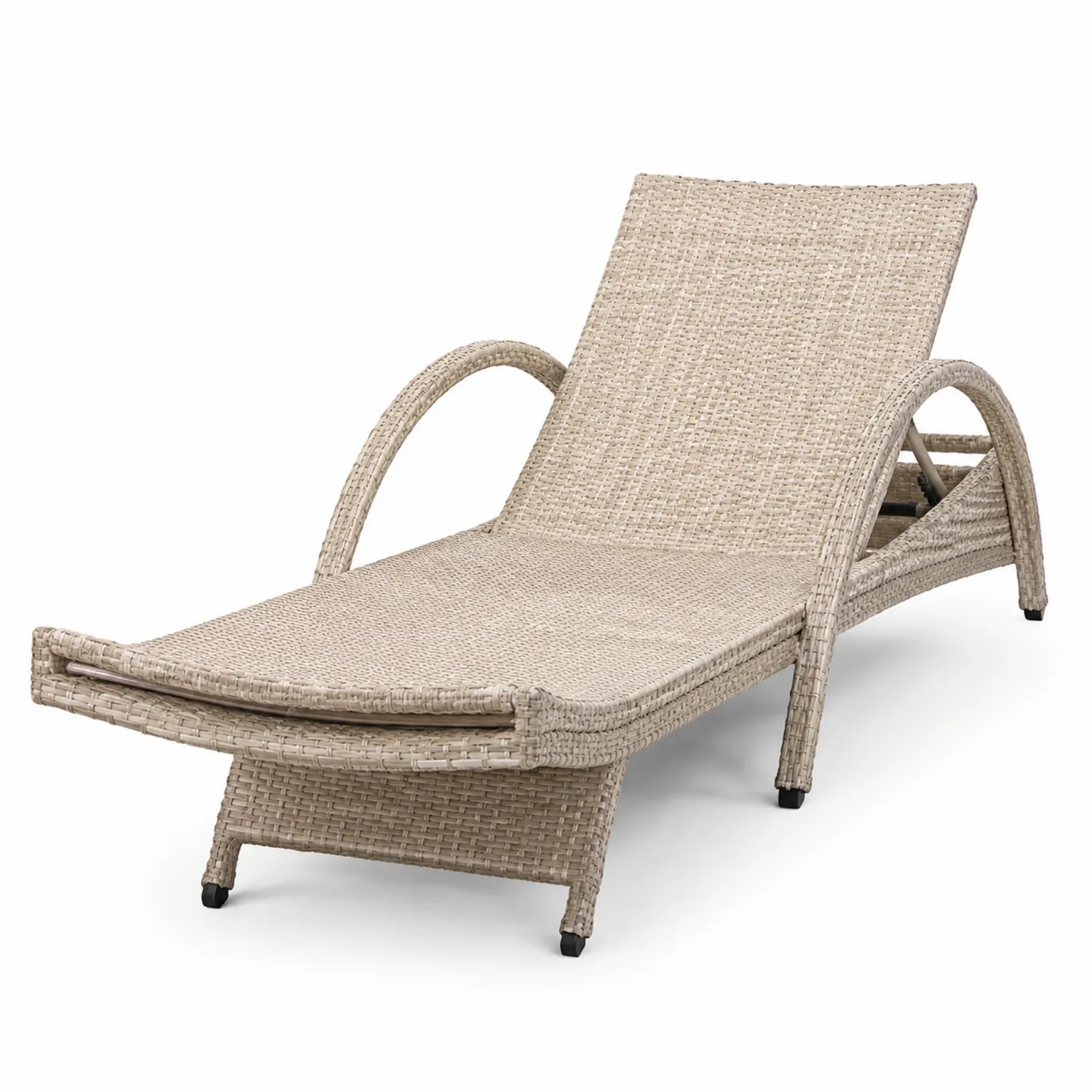 Sonnenliege Beige Polyrattan Aluminium-Casdiorin