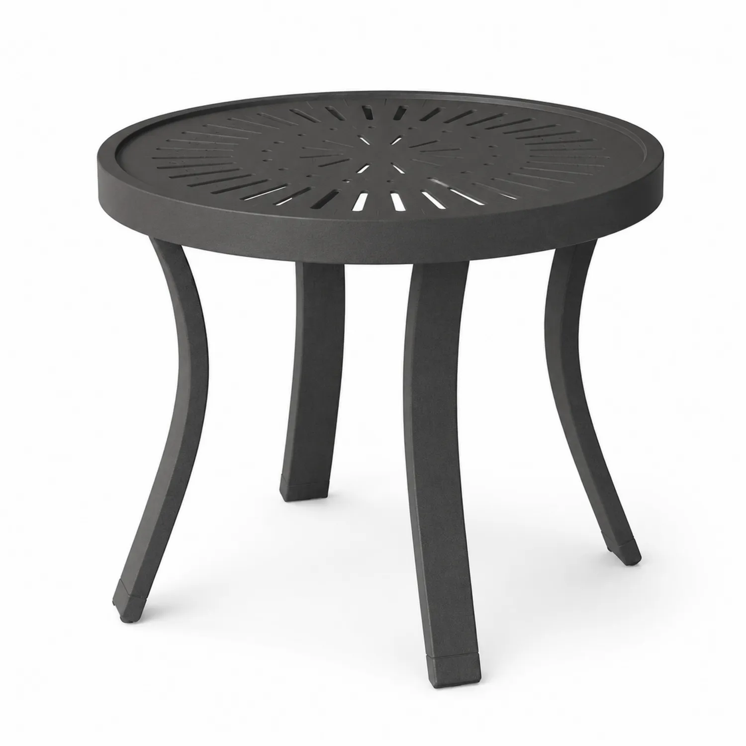 Runder Aluminium-Gartentisch in Schwarz-Casdiorin