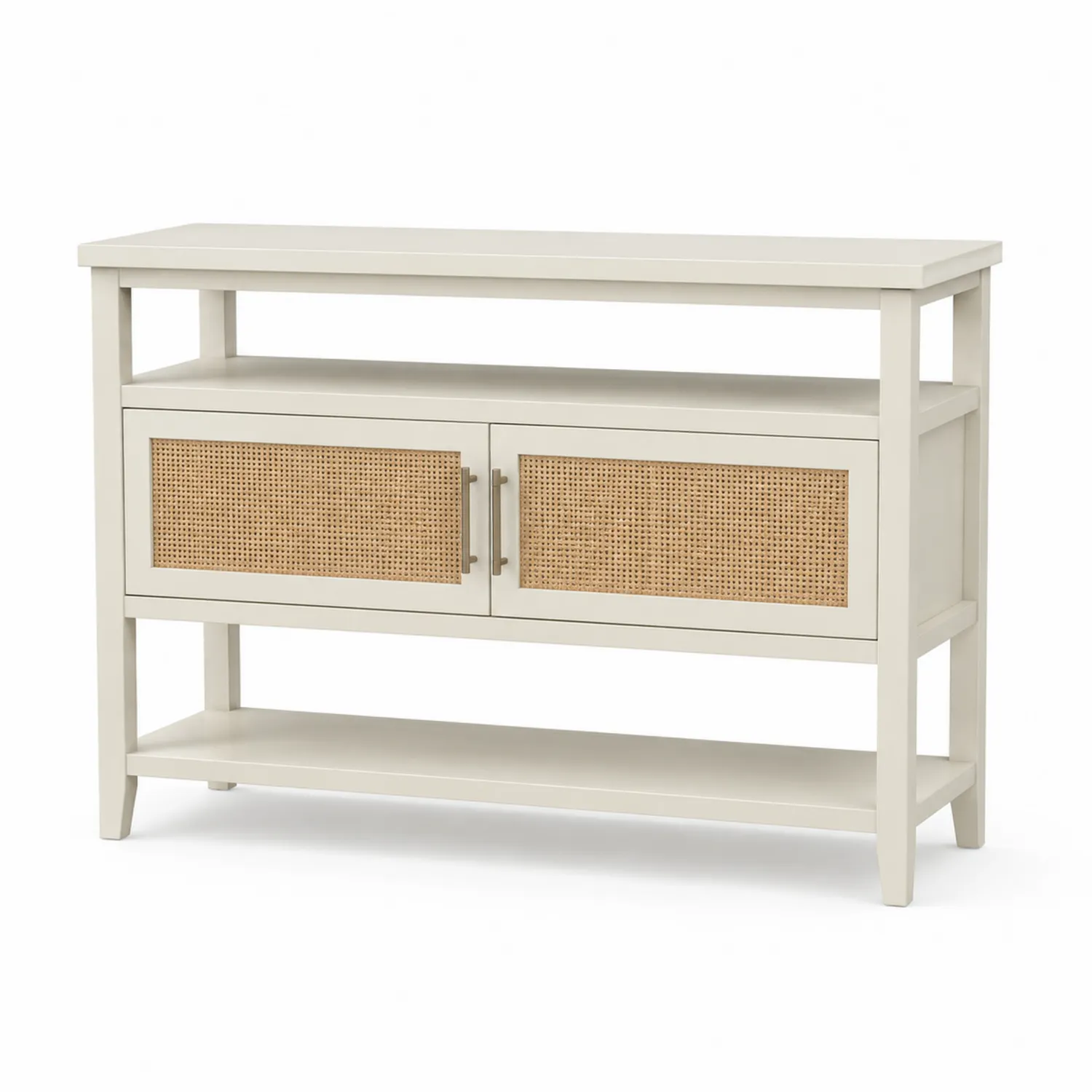 Konsolentisch Holz Rattan Beige 120x40x80cm-Casdiorin