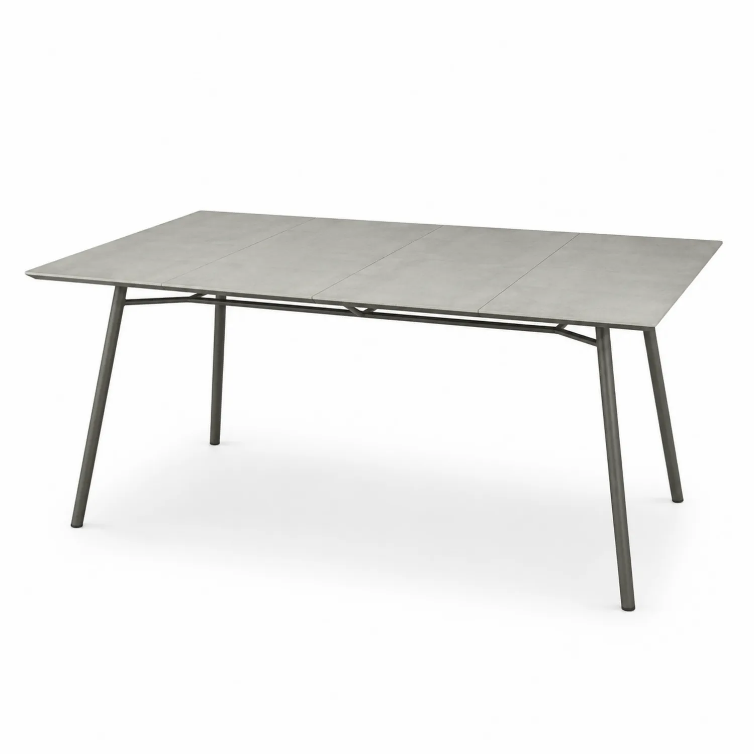 Rechteckiger Garten-Esstisch Keramik Aluminium Grau 180x90x75 cm-Casdiorin