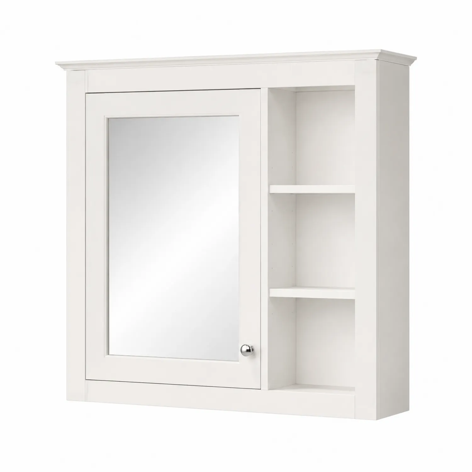 Badezimmerspiegelschrank mit Regal Weiß MDF 70x60x20cm-Casdiorin