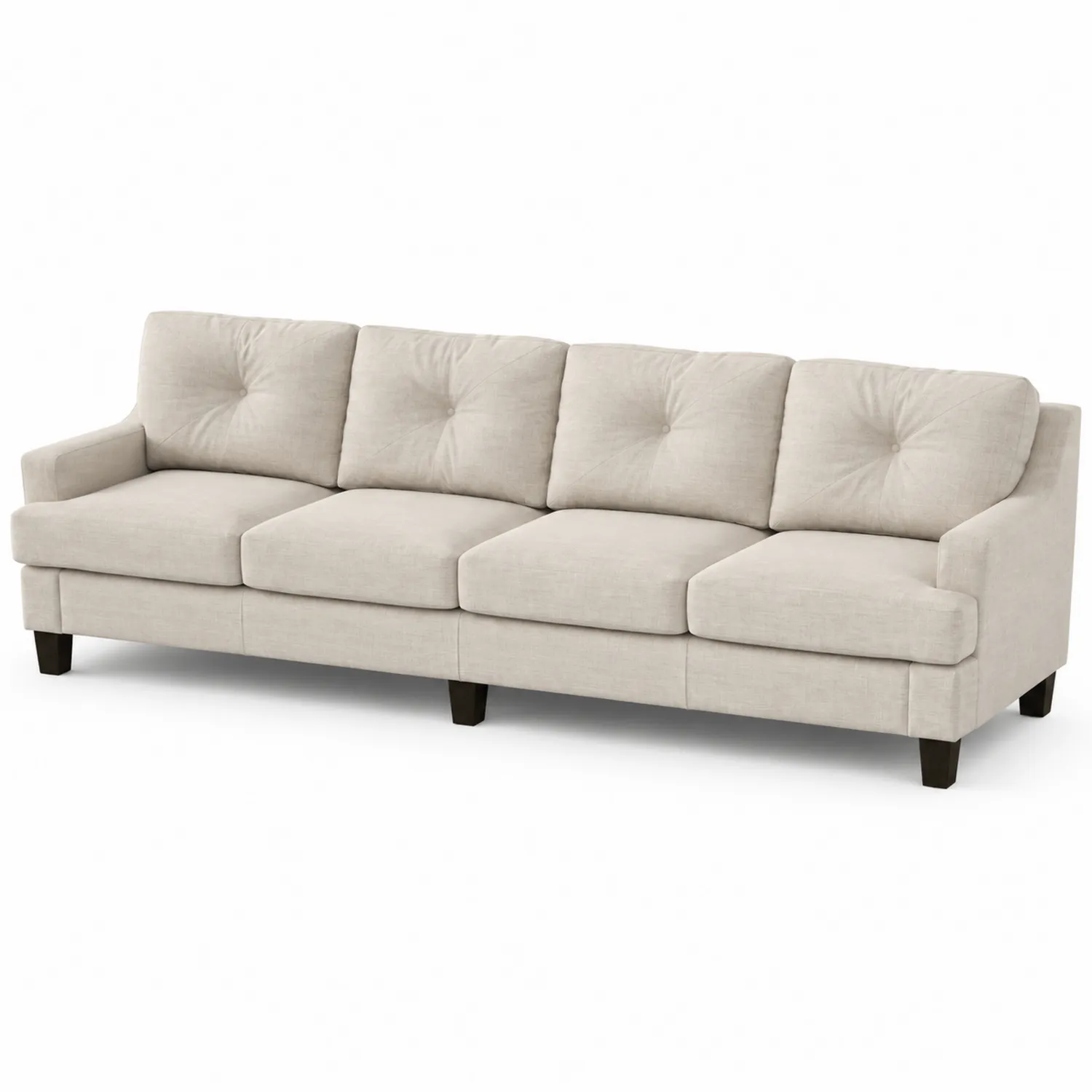 4-Sitzer Sofa Stoff Holzfüße Beige 200x80x85 cm-Casdiorin