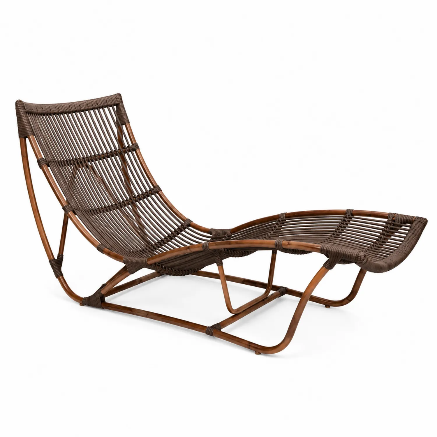 Outdoor-Liege Naturrattan Braun 200x70x35 cm-Casdiorin