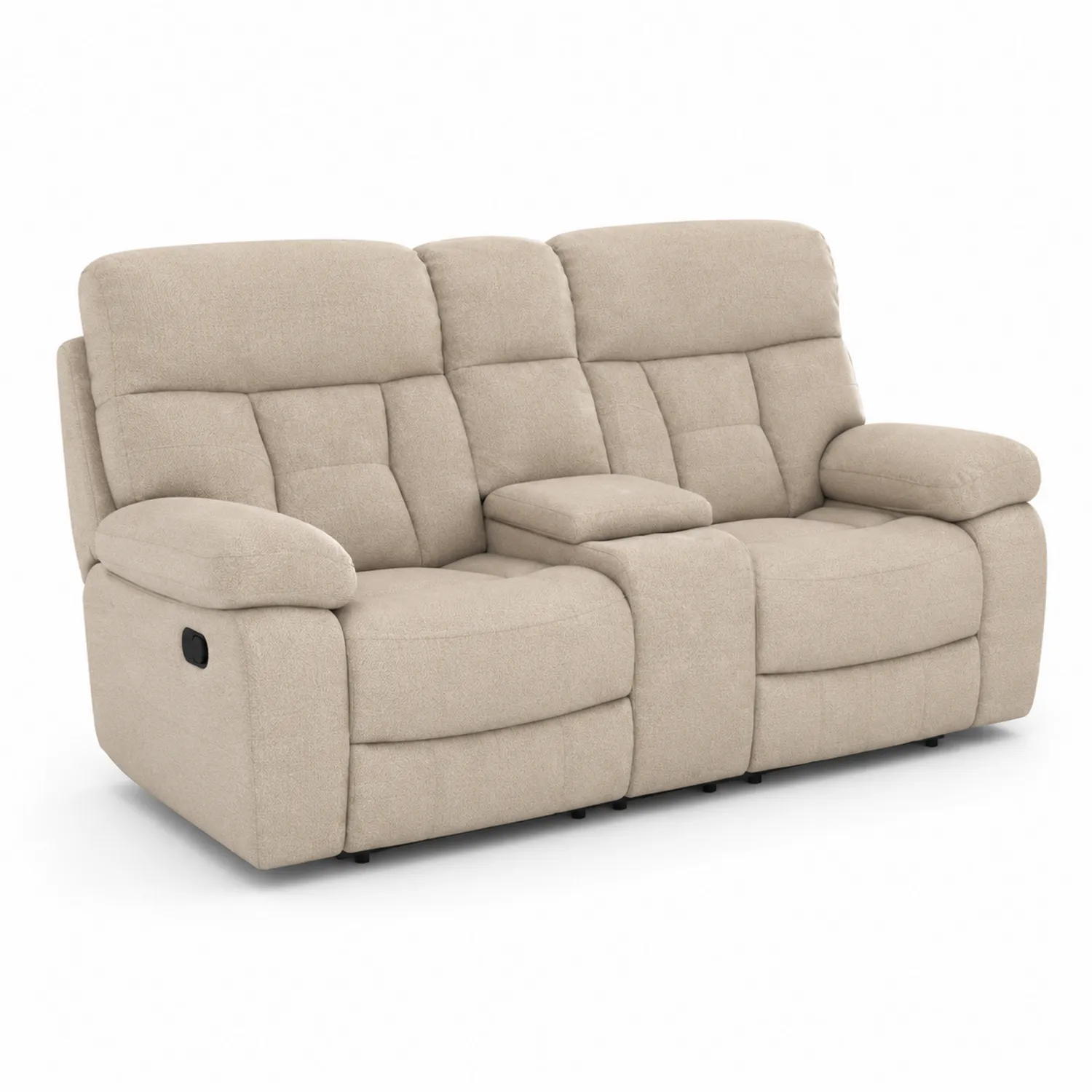 2-Sitzer Stoffsofa mit Mittelkonsole in Beige-Casdiorin