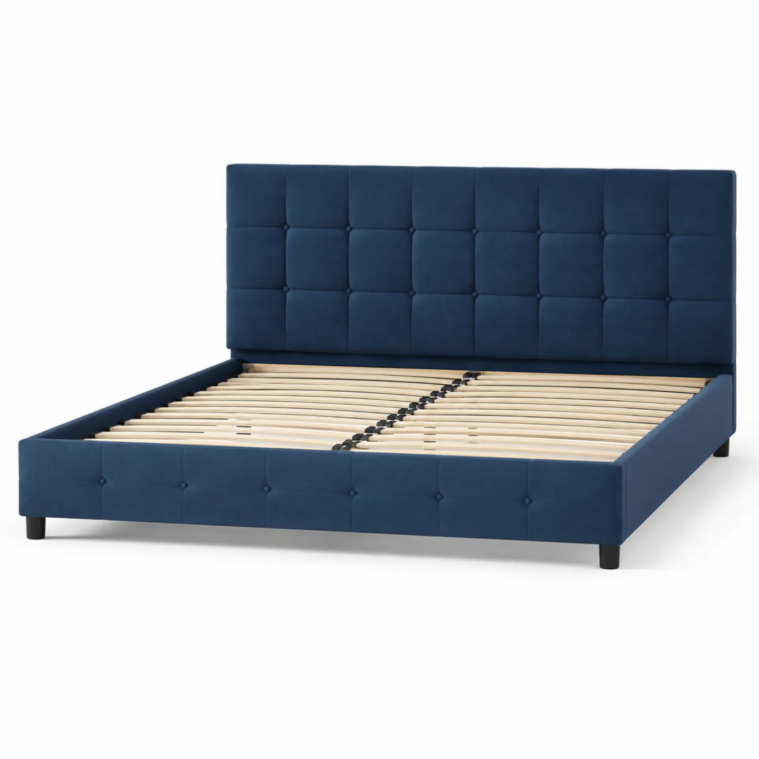 Polsterbett aus Samt Blau 200x160cm-Casdiorin