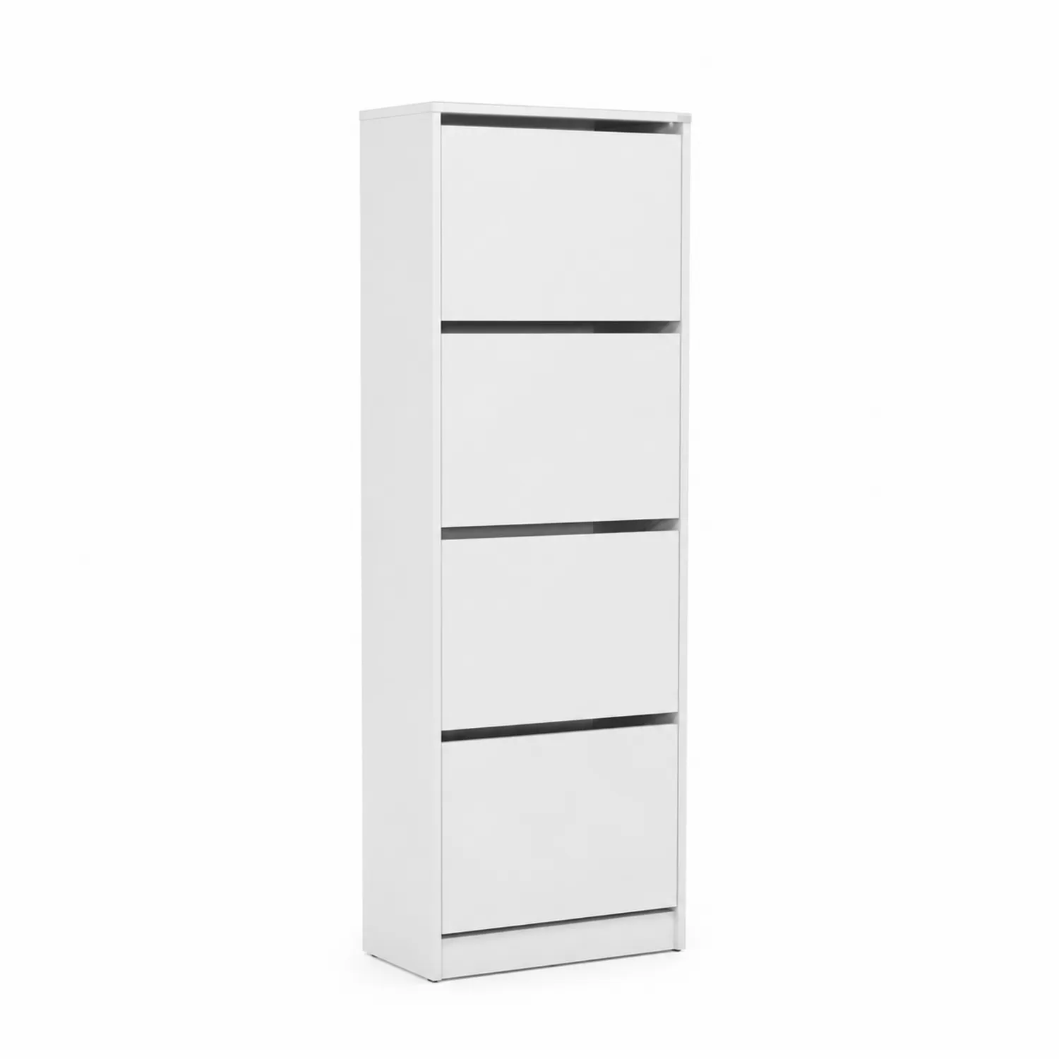 Metall Schuhschrank Weiß mit 4 Klappen 150x50x25 cm
