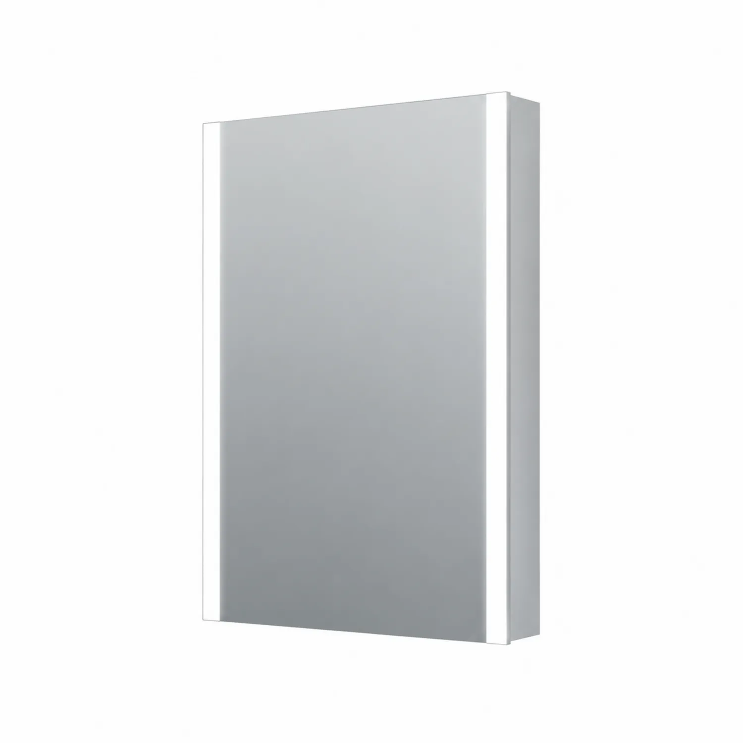 Badezimmerspiegelschrank mit LED Beleuchtung, Aluminium und Spiegelglas