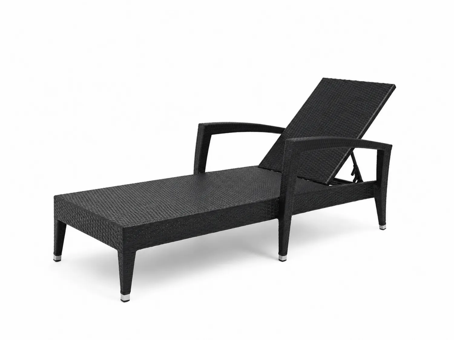 Polyethylen Gartenliege Schwarz verstellbar