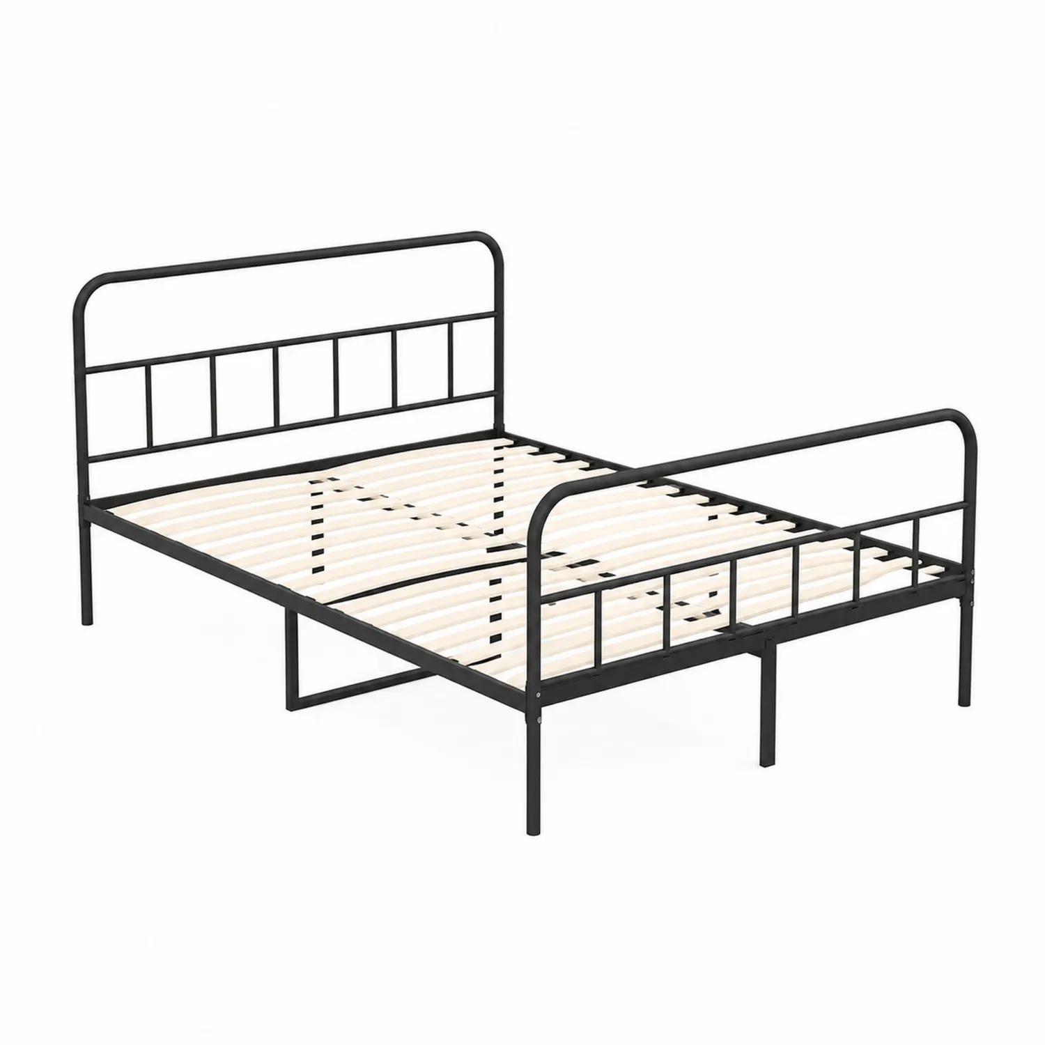 Metallbett Schwarz 140x200 cm mit Stahlrahmen