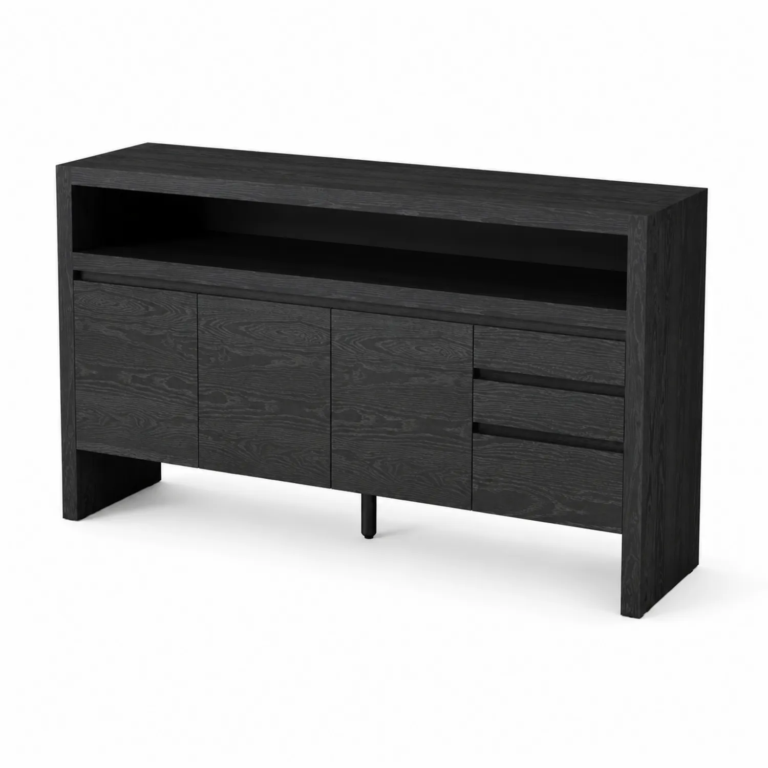 Sideboard Eichenholz Schwarz 150x80x40 cm