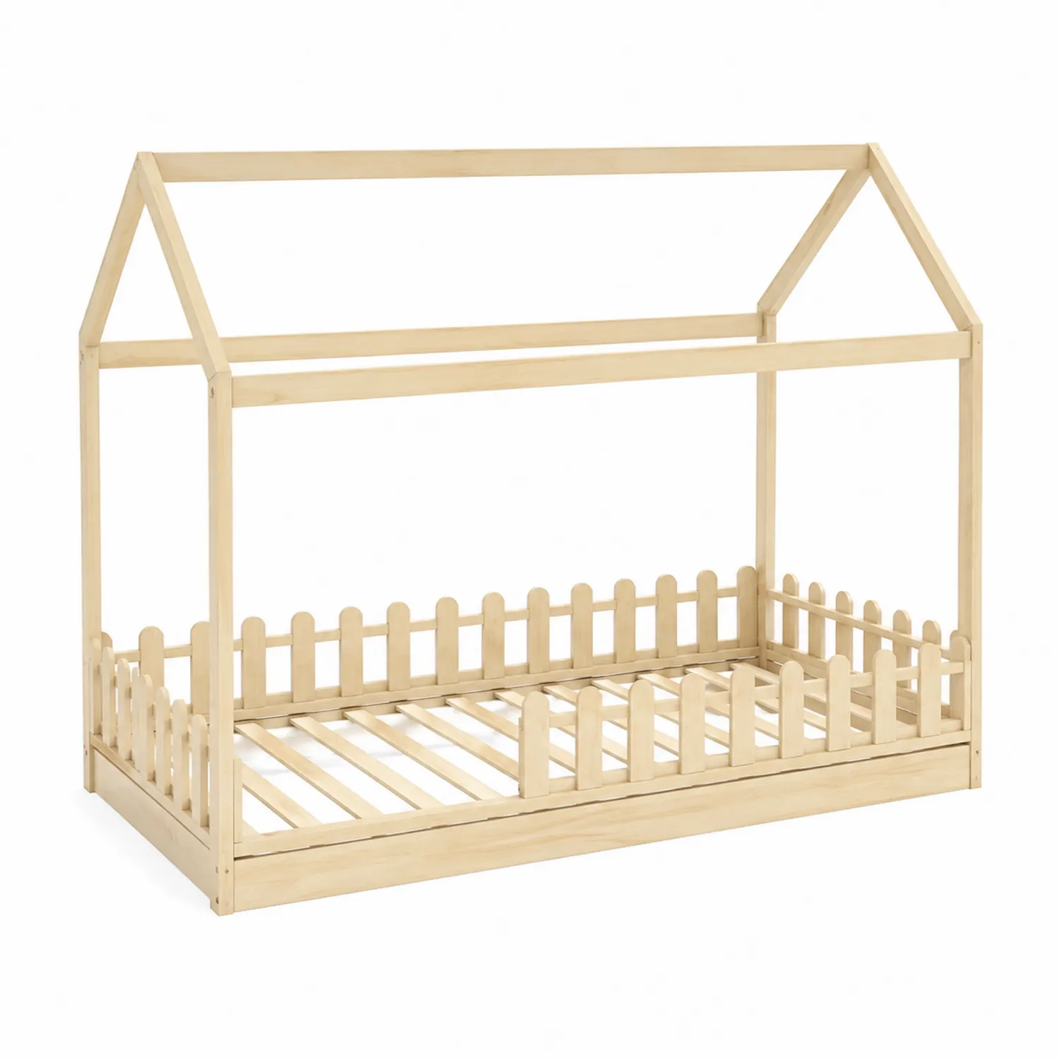 Kinderhausbett Kiefernholz Natur 200x90cm