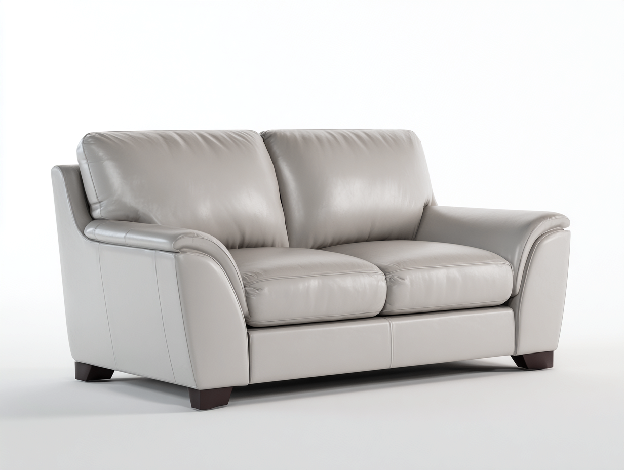 Canapé 2 places en cuir synthétique 165x86x88 cm - gris clair - design classique pour salon-Hanaycasa