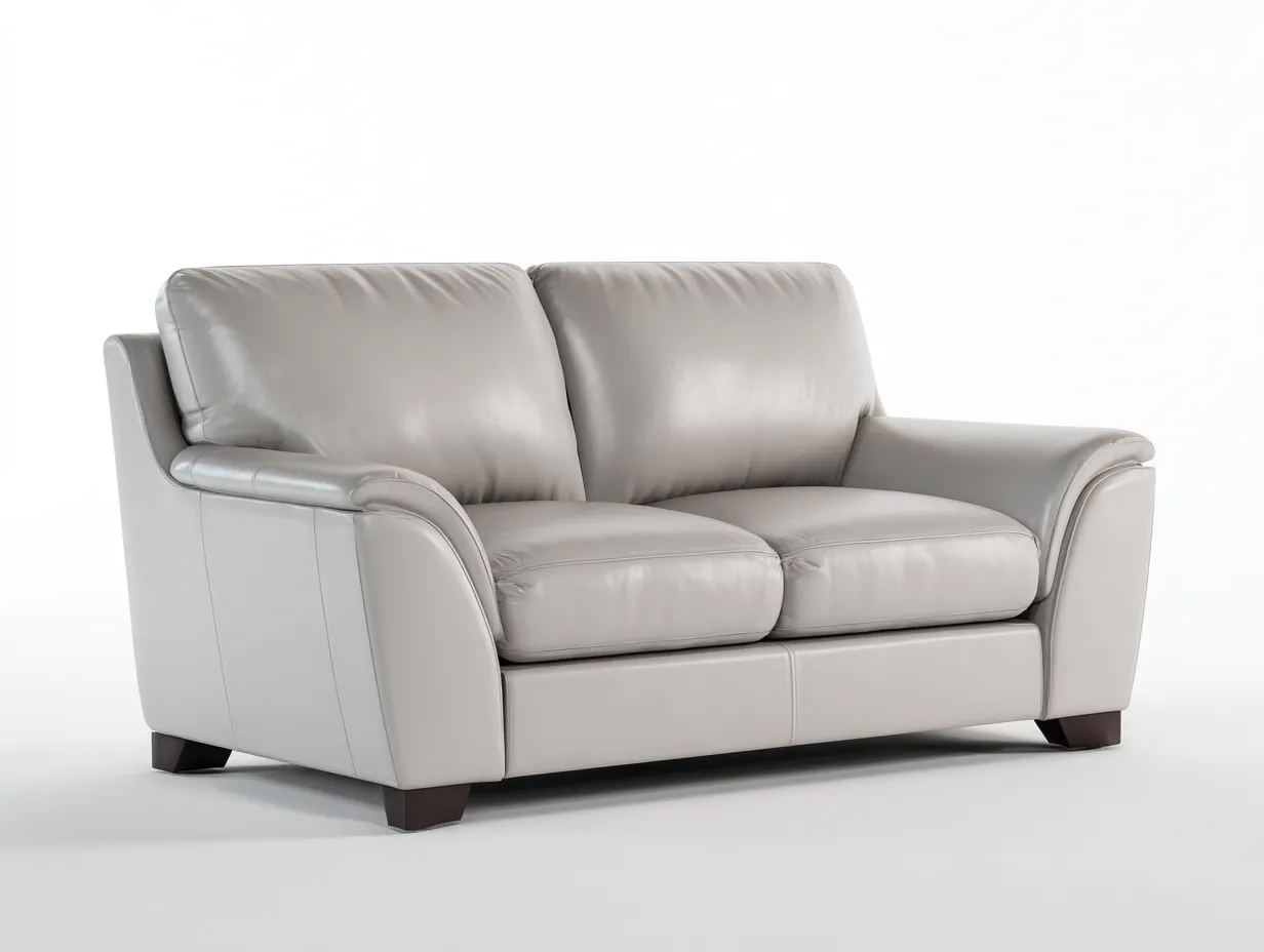 Canapé 2 places en cuir synthétique 165x86x88 cm - gris clair - design classique pour salon-Hanaycasa