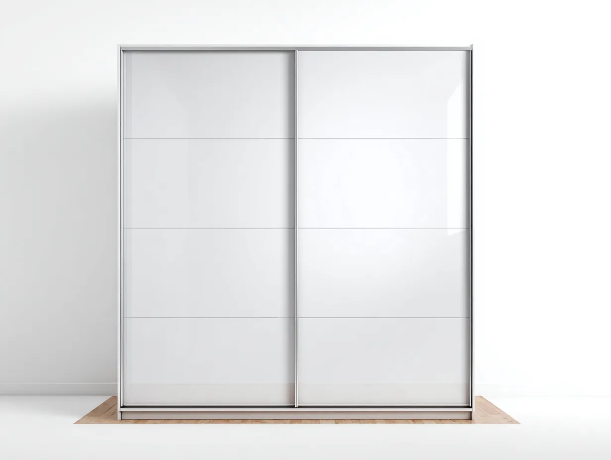 Armoire en bois MDF 180x60x210 cm - blanc - portes coulissantes pour chambre-Hanaycasa