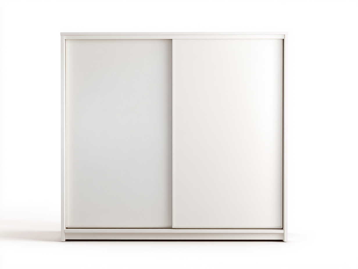Armoire en bois MDF 170x55x190 cm - blanc - portes coulissantes pour chambre-Hanaycasa