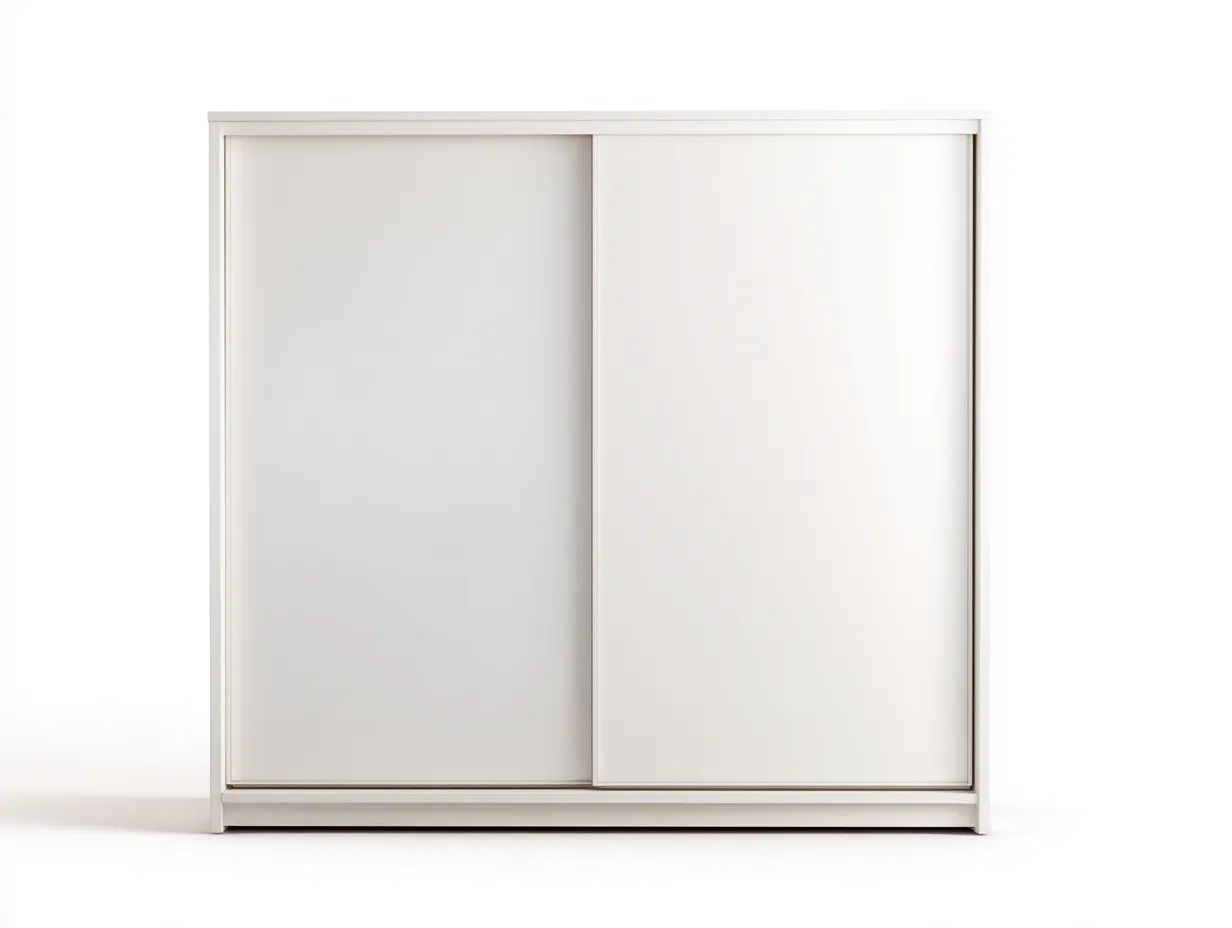 Armoire en bois MDF 170x55x190 cm - blanc - portes coulissantes pour chambre-Hanaycasa