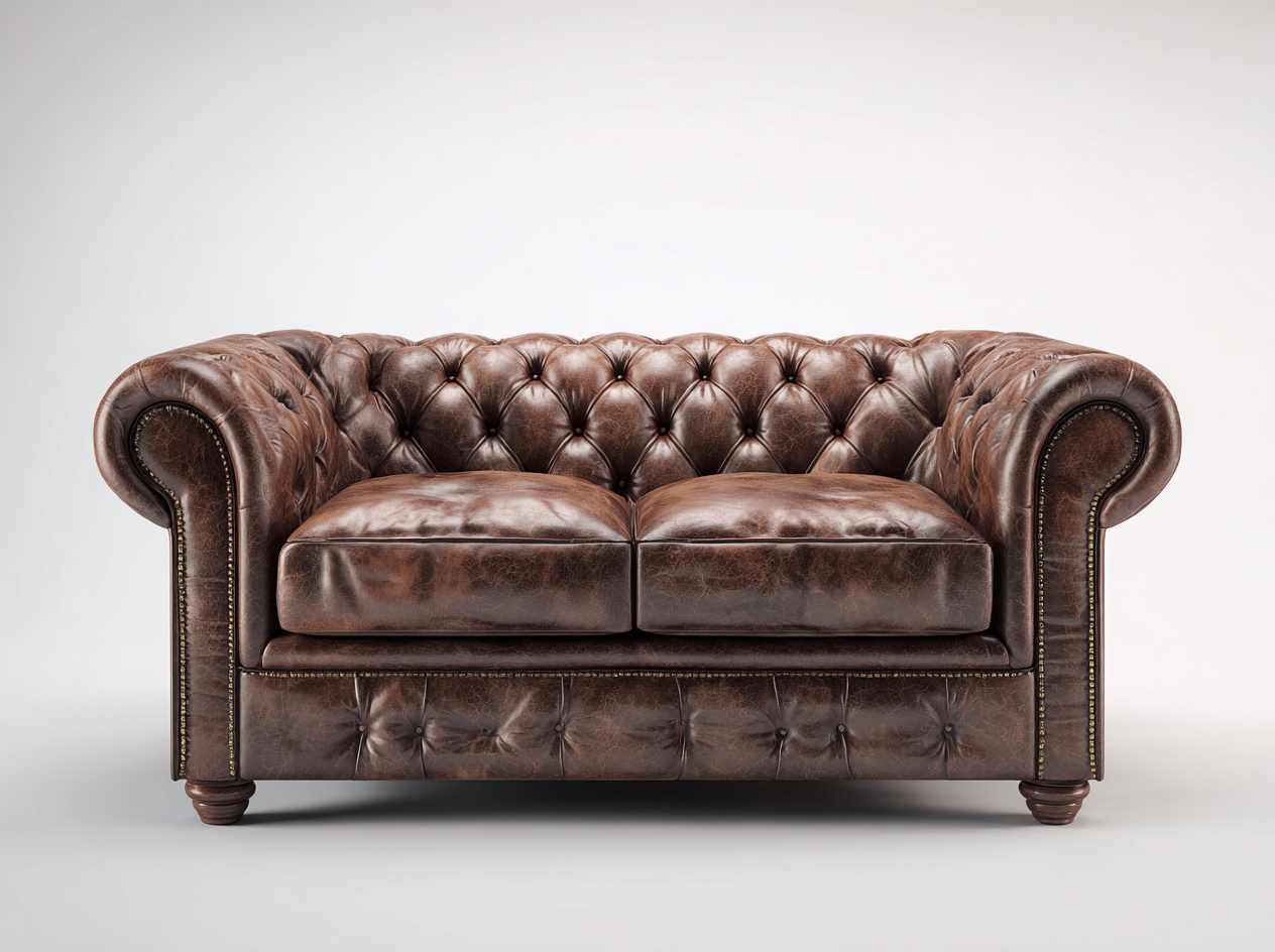 Canapé 2 places cuir synthétique 160x90x75 cm - marron - style Chesterfield pour salon-Hanaycasa