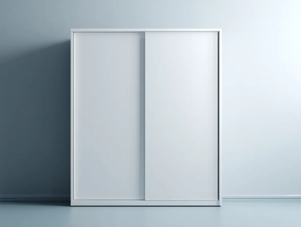 Armoire en bois MDF 150x55x180 cm - blanc - portes coulissantes pour chambre-Hanaycasa