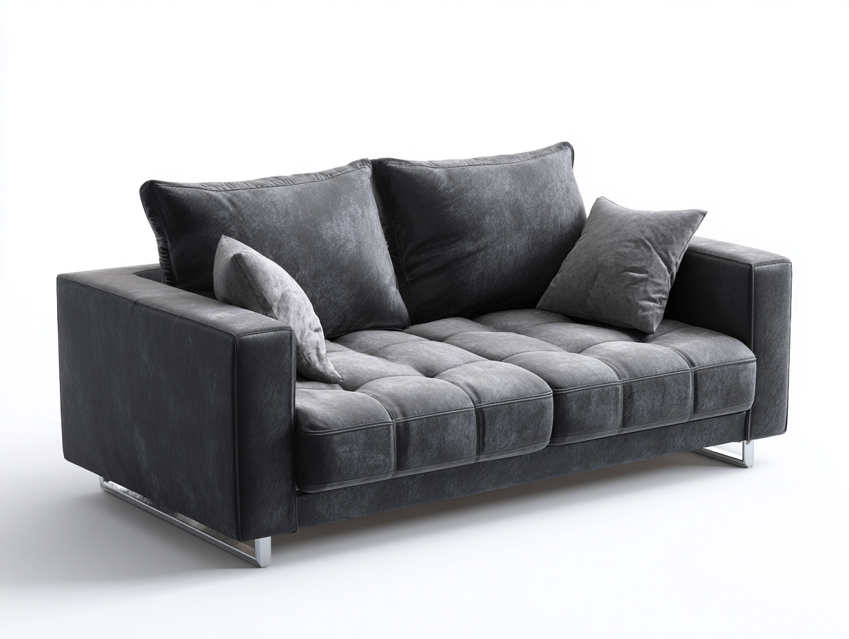 Canapé 2 places en tissu 185x88x85 cm - gris foncé - design moderne pour salon-Hanaycasa