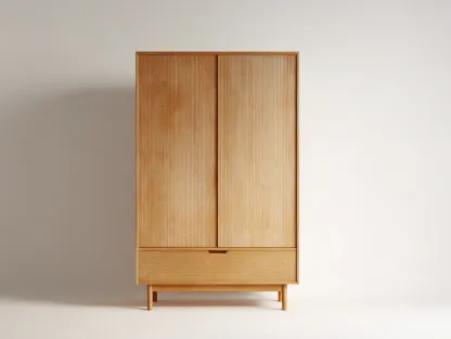 Armoire en bois 100x45x160 cm - naturel - design moderne pour chambre-Hanaycasa