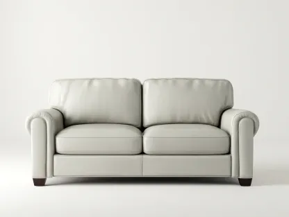 Canapé 2 places cuir synthétique 175x90x85 cm - gris clair - style contemporain pour salon-Hanaycasa