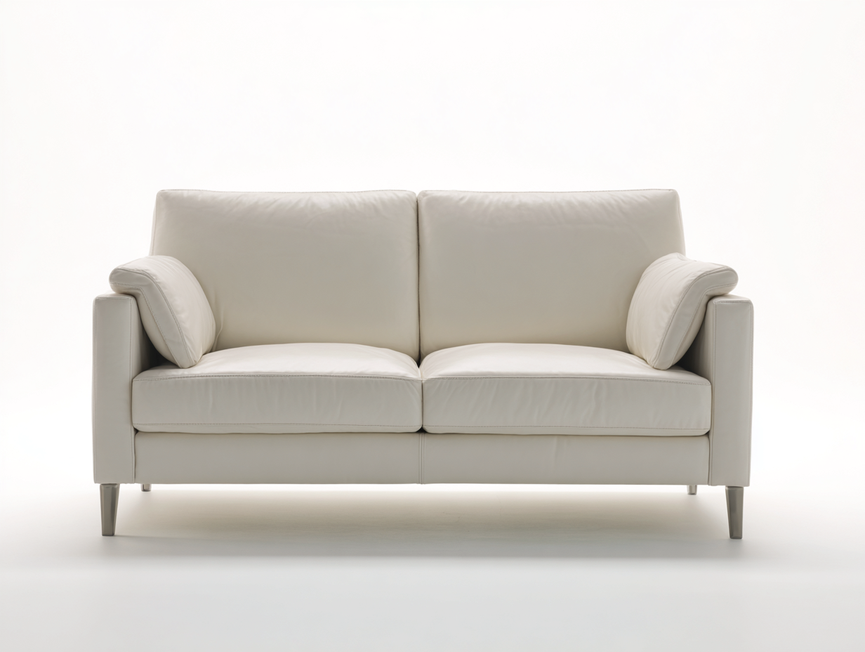 Canapé 2 places cuir synthétique 170x88x82 cm - blanc - design moderne pour salon-Hanaycasa