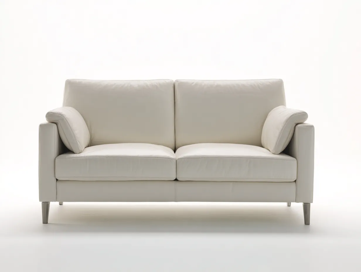 Canapé 2 places cuir synthétique 170x88x82 cm - blanc - design moderne pour salon-Hanaycasa
