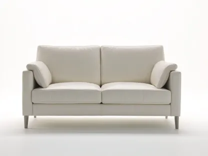 Canapé 2 places cuir synthétique 170x88x82 cm - blanc - design moderne pour salon-Hanaycasa