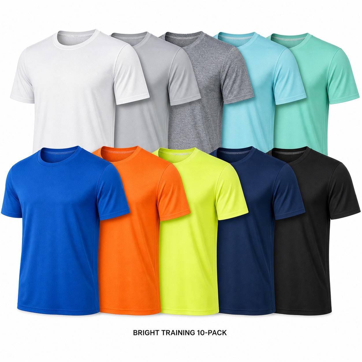 Bright Training 10-pack men's dry-fit crew neck T-shirts