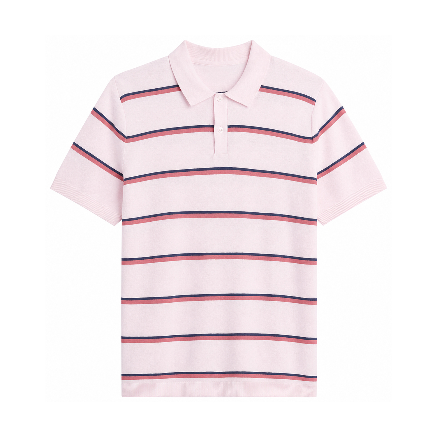 Stripe sweater polo in Pink Cherry Blossom