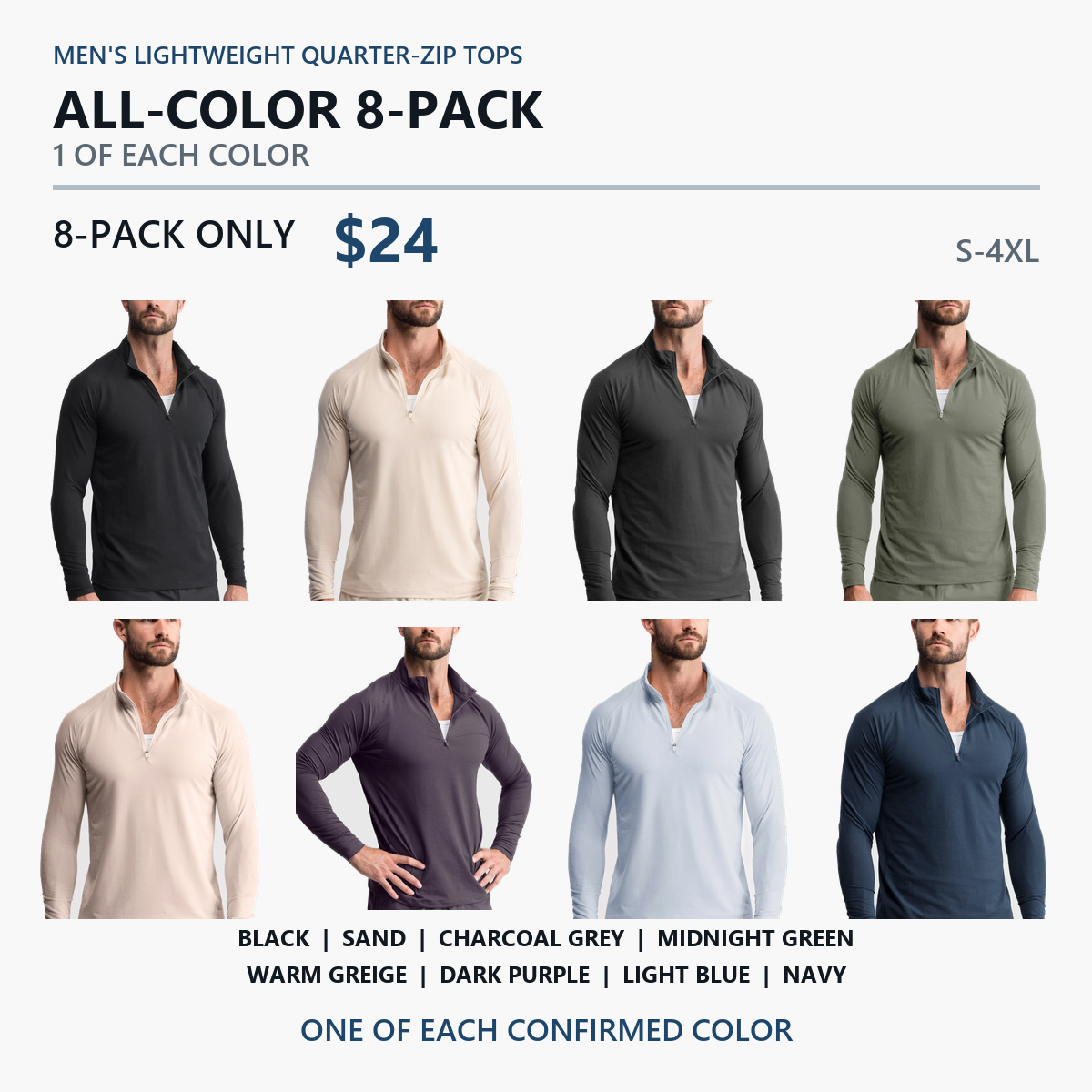 Eight-pack C with all eight confirmed colors