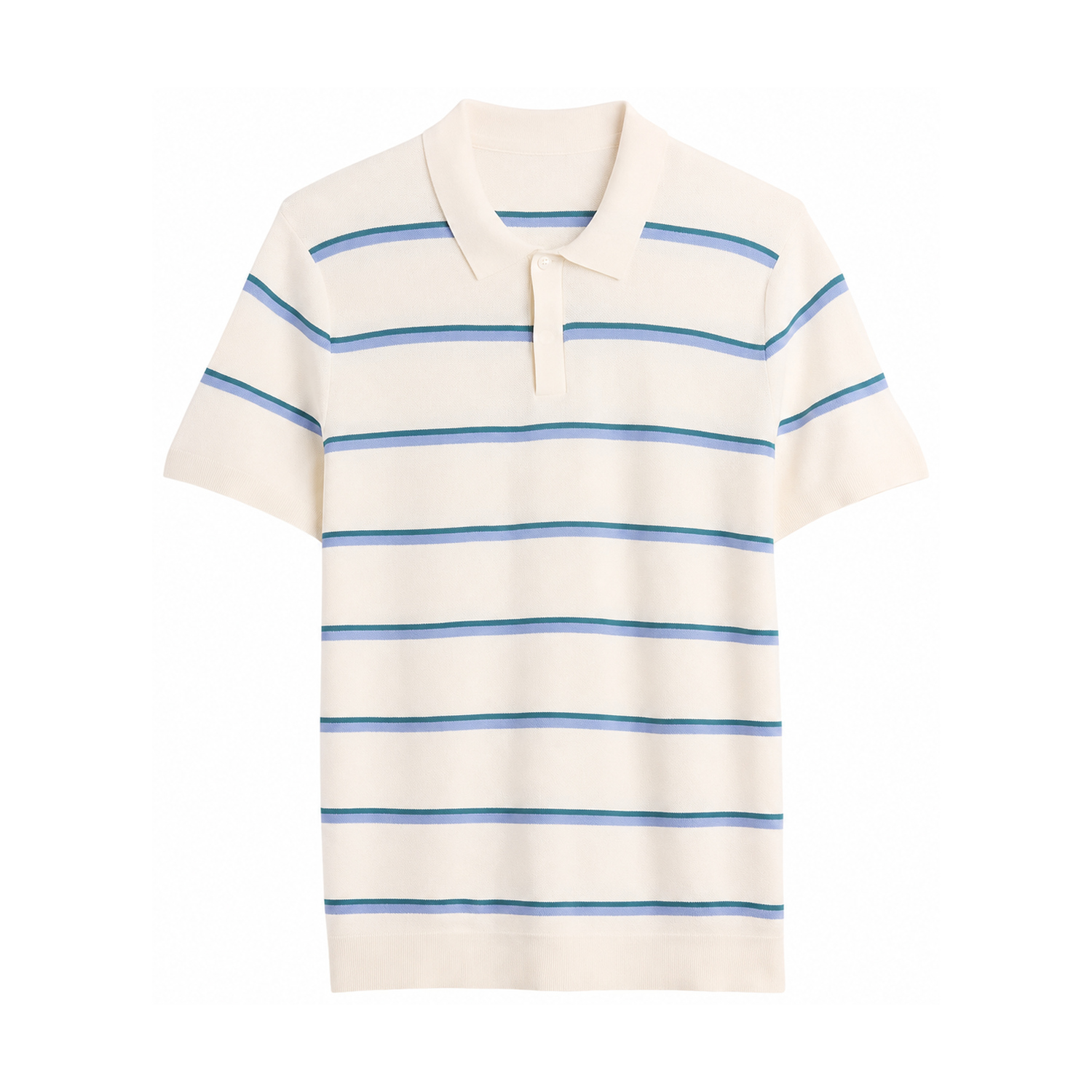 Stripe sweater polo in Ivory Cream Frost