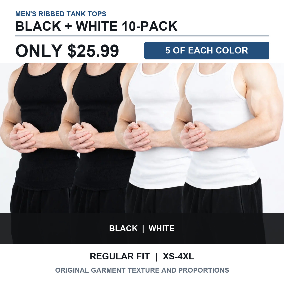 Regular Black and White 10-pack