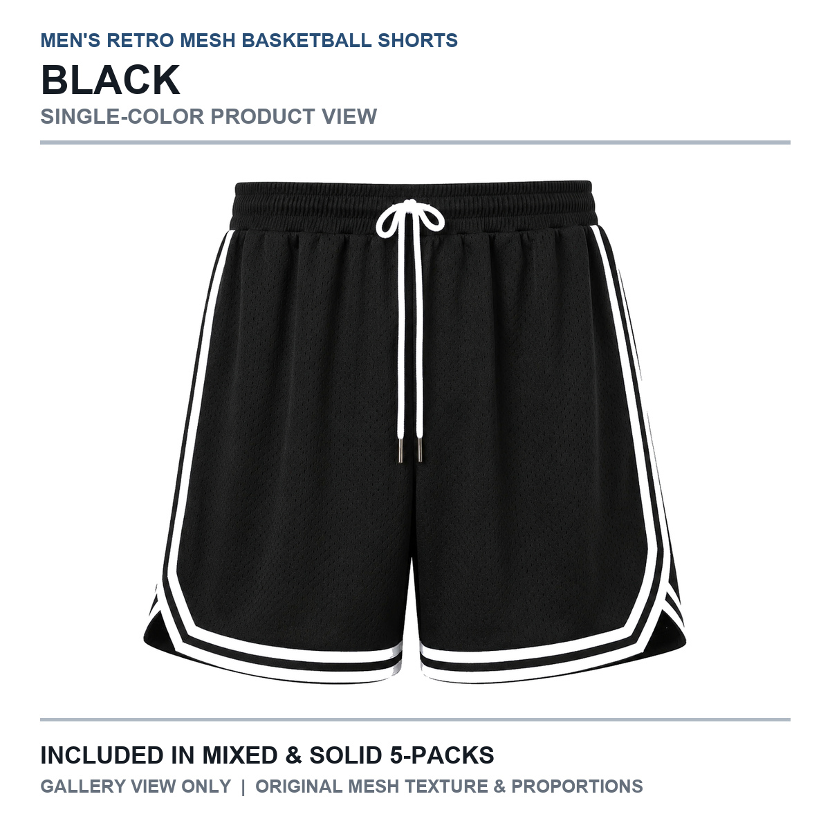 Black basketball shorts color view