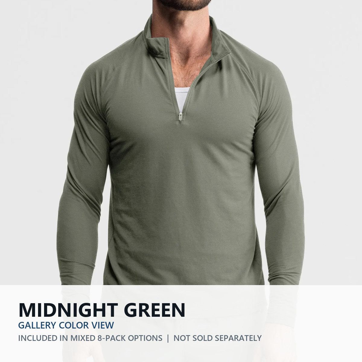 Midnight Green quarter-zip performance top color view
