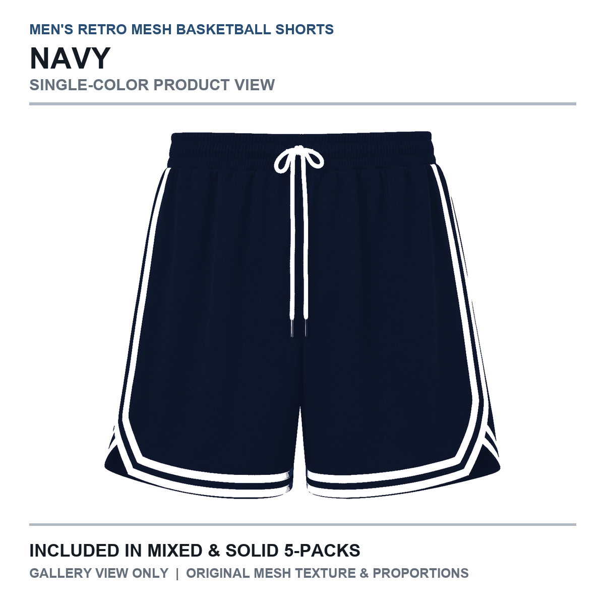 Navy basketball shorts color view