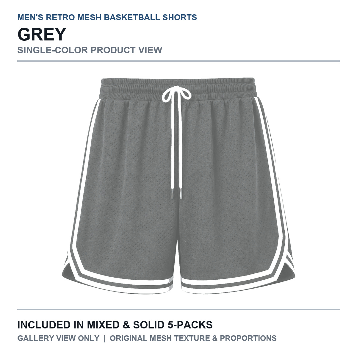 Grey basketball shorts color view